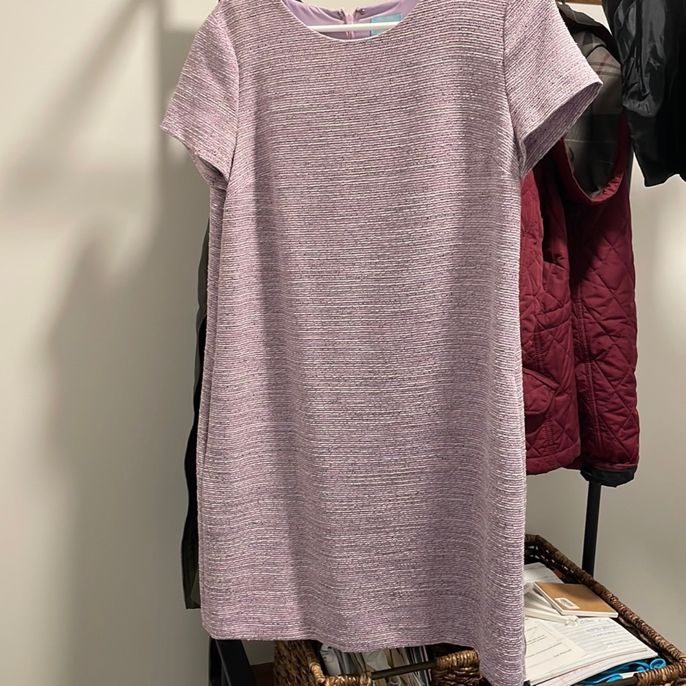 Lavender tweed short sleeve work dress cece brand size 4